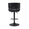 Armen Living Brooklyn Adjustable Swivel Black Faux Leather and Black Wood Bar Stool with Black Base LCBRBABLBL - alternate 8
